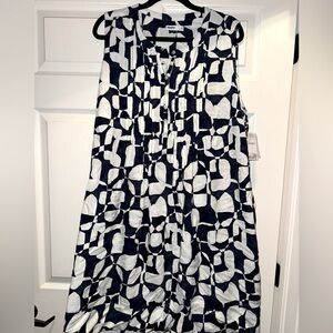 Navy White Mini Sleeveless Dress